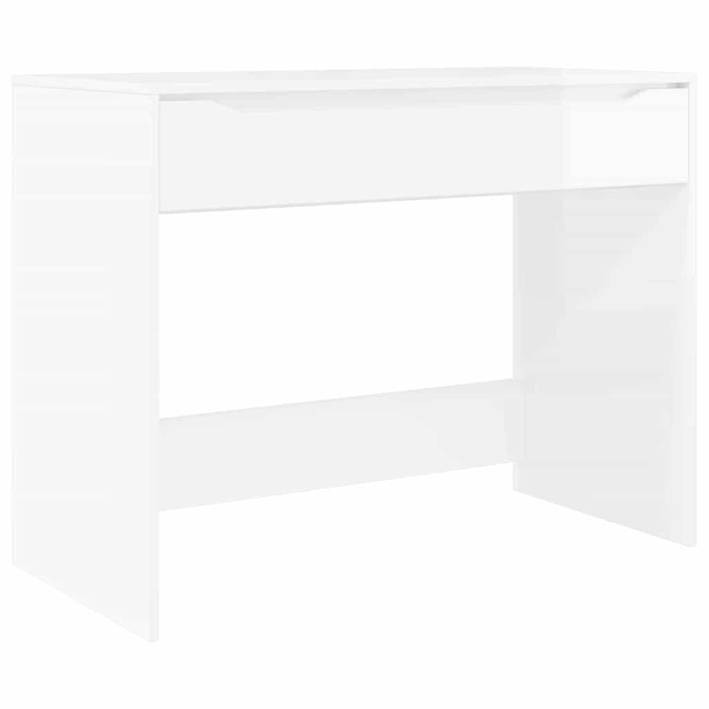 Desk High Gloss White 100 x 50 x 78 cm Engineered Wood