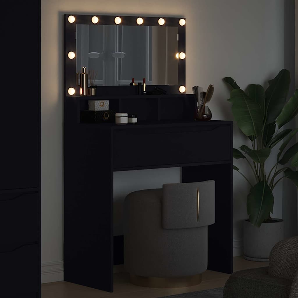 Bedroom Dressing Tables with Drawer Black 80 x 39.6 x 135 cm