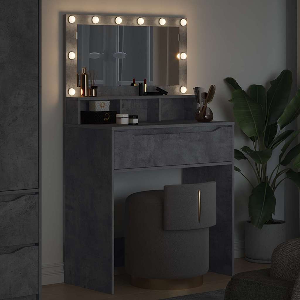 Bedroom Dressing Tables Concrete Grey 80 x 39.6 x 135 cm