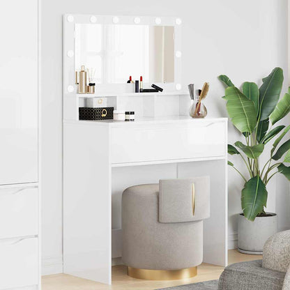 Bedroom Dressing Tables High Gloss White 80 x 39.6 x 135 cm