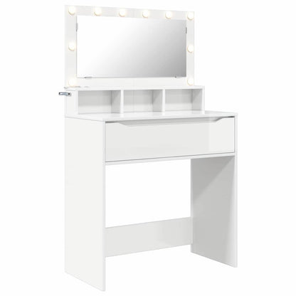 Bedroom Dressing Tables High Gloss White 80 x 39.6 x 135 cm