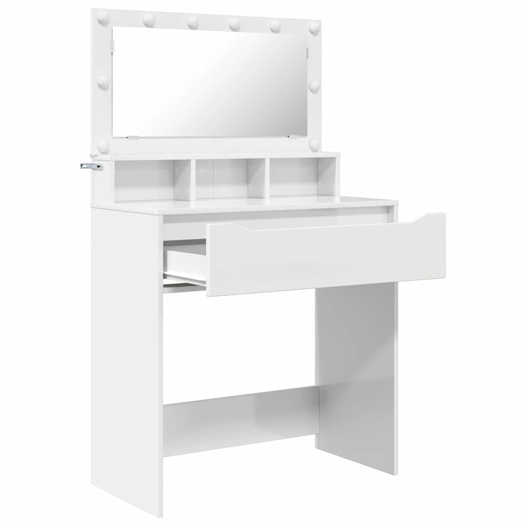 Bedroom Dressing Tables High Gloss White 80 x 39.6 x 135 cm