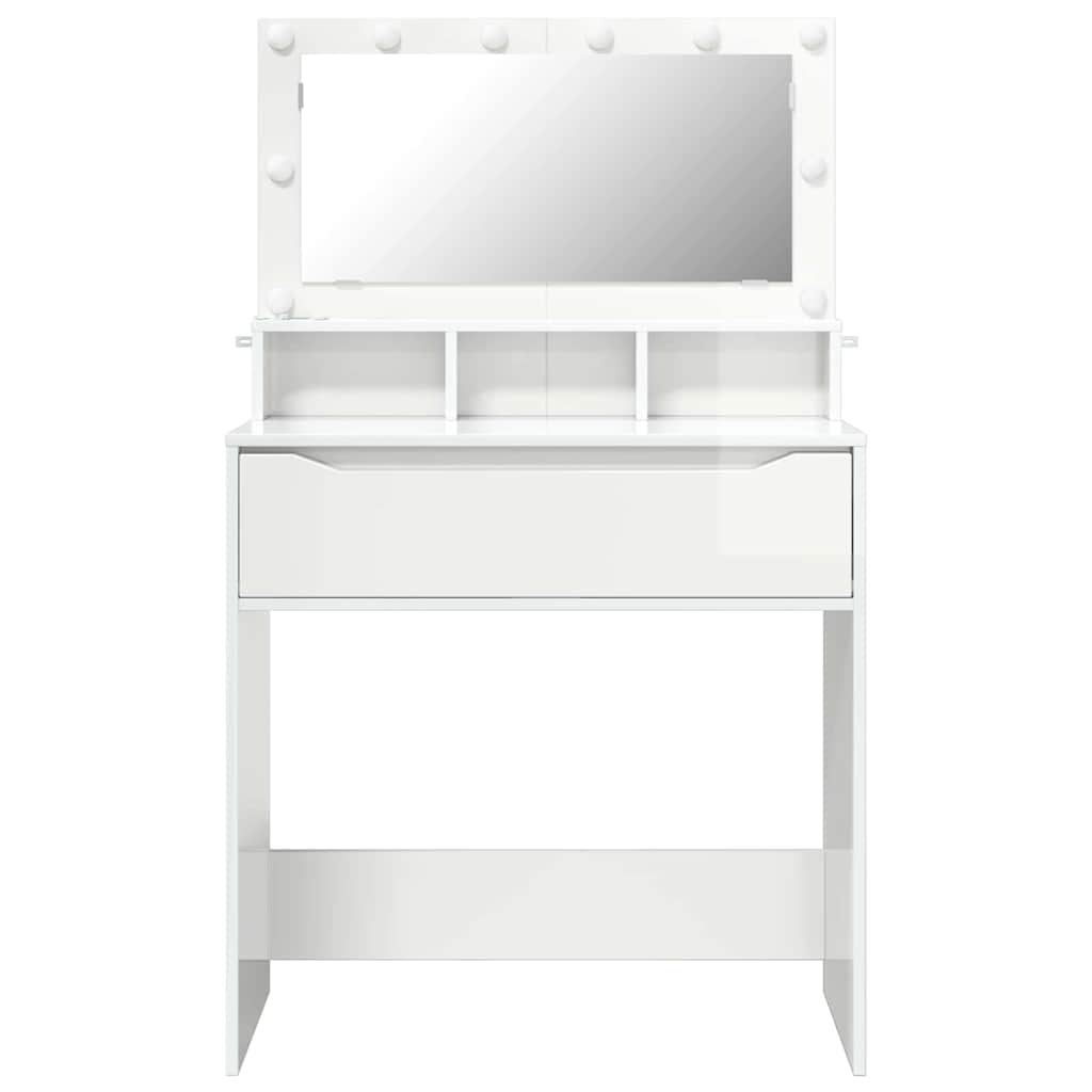 Bedroom Dressing Tables High Gloss White 80 x 39.6 x 135 cm