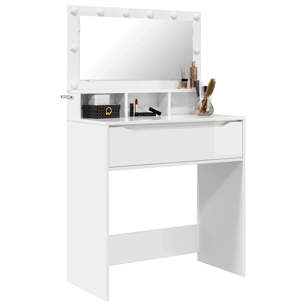Bedroom Dressing Tables High Gloss White 80 x 39.6 x 135 cm