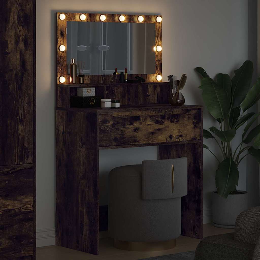 Bedroom Dressing Tables Smoked Oak 80 x 39.6 x 135 cm