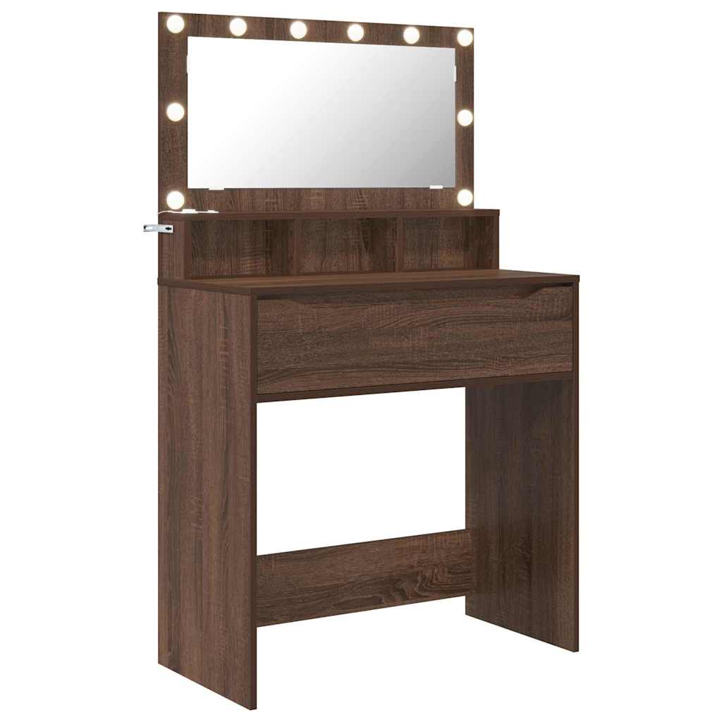 Bedroom Dressing Tables Brown Oak 80 x 39.6 x 135 cm