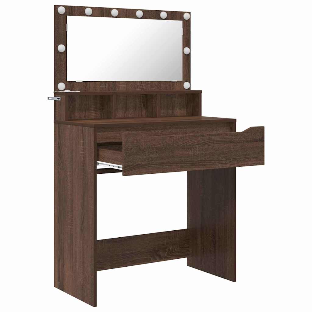 Bedroom Dressing Tables Brown Oak 80 x 39.6 x 135 cm