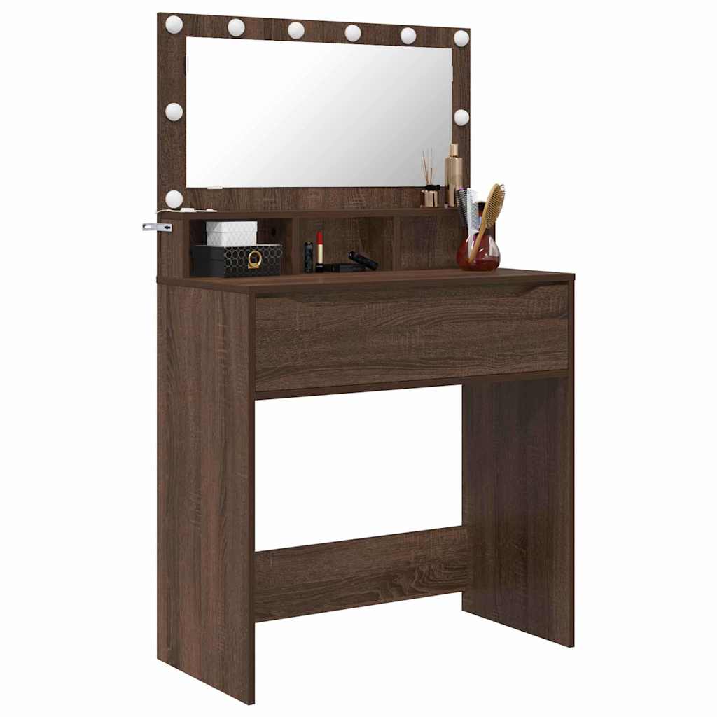 Bedroom Dressing Tables Brown Oak 80 x 39.6 x 135 cm