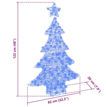 Christmas Tree with 100 LEDs Blue 120 cm Acrylic