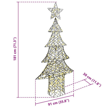 Christmas Tree with 240 LEDs Warm white 180 cm Rattan
