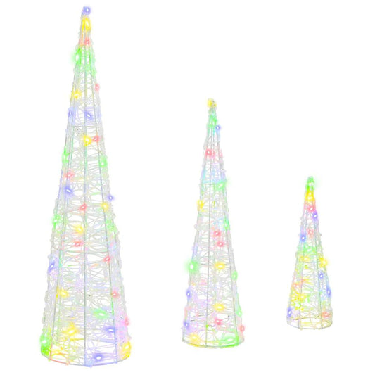 Christmas Tree 3 pcs Multicolour 20 x 20 x 80 cm Acrylic