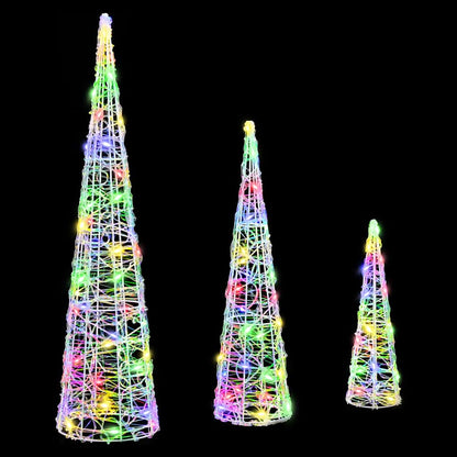 Christmas Tree 3 pcs Multicolour 20 x 20 x 80 cm Acrylic