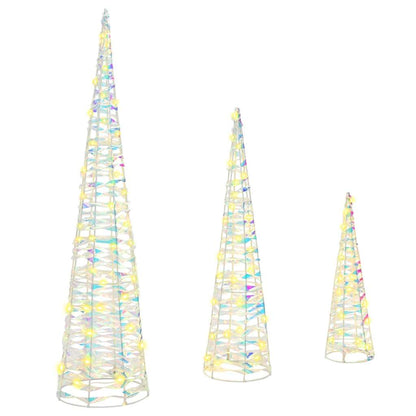 Christmas Tree 3 pcs Warm white 20 x 20 x 80 cm PET