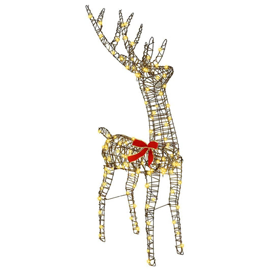 3D Reindeer Warm white 128 cm Rattan