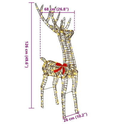 3D Reindeer with 140 LEDs Warm white 128 cm Rattan