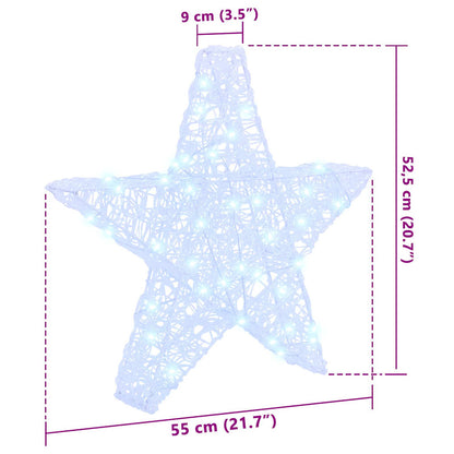 3D Star with 50 LEDs Cold white 55 x 53.5 x 10 cm Acrylic