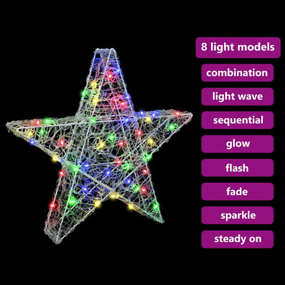 3D Star with 50 LEDs Multicolour 55 x 53.5 x 10 cm Acrylic