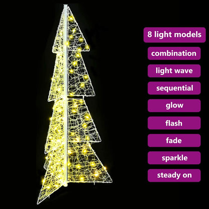 Christmas Tree with 100 LEDs Warm White 120 cm Acrylic