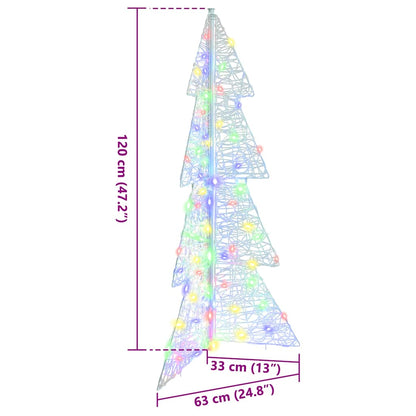 Christmas Tree with 100 LEDs Multicolour 120 cm Acrylic