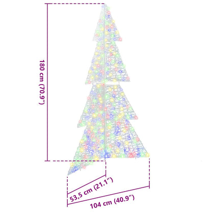 Christmas Tree with 240 LEDs Multicolour 180 cm Acrylic