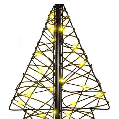 Christmas Tree with 100 LEDs Warm White 120 cm Rattan