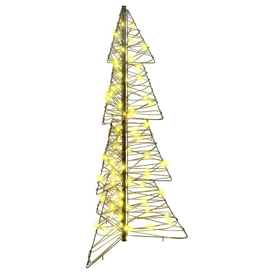 Christmas Tree with 100 LEDs Warm White 120 cm Rattan
