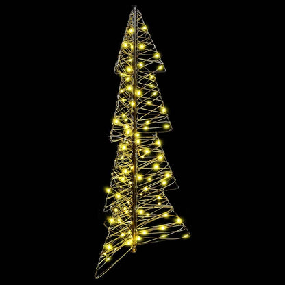 Christmas Tree with 100 LEDs Warm White 120 cm Rattan