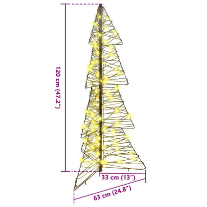 Christmas Tree with 100 LEDs Warm White 120 cm Rattan