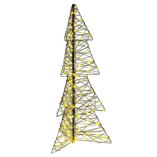 Christmas Tree with 160 LEDs Warm White 150 cm Rattan