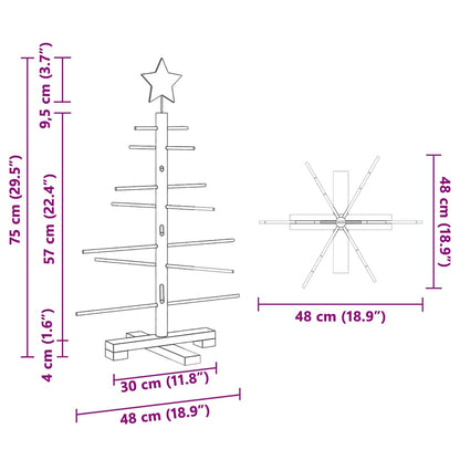 Wooden Christmas Tree with Stand Brown 75 cm Bamboo