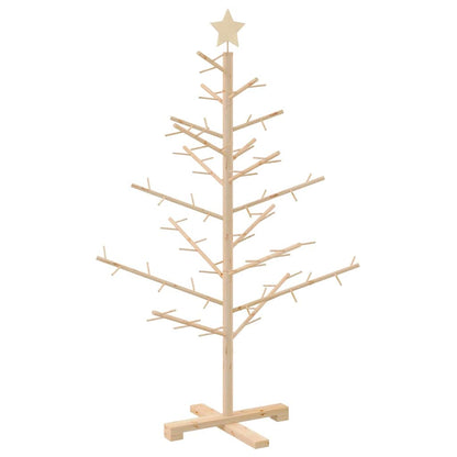 Wooden Christmas Tree with Stand Natural 125 cm Solid pine wood