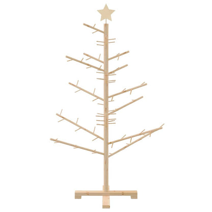 Wooden Christmas Tree with Stand Natural 125 cm Solid pine wood