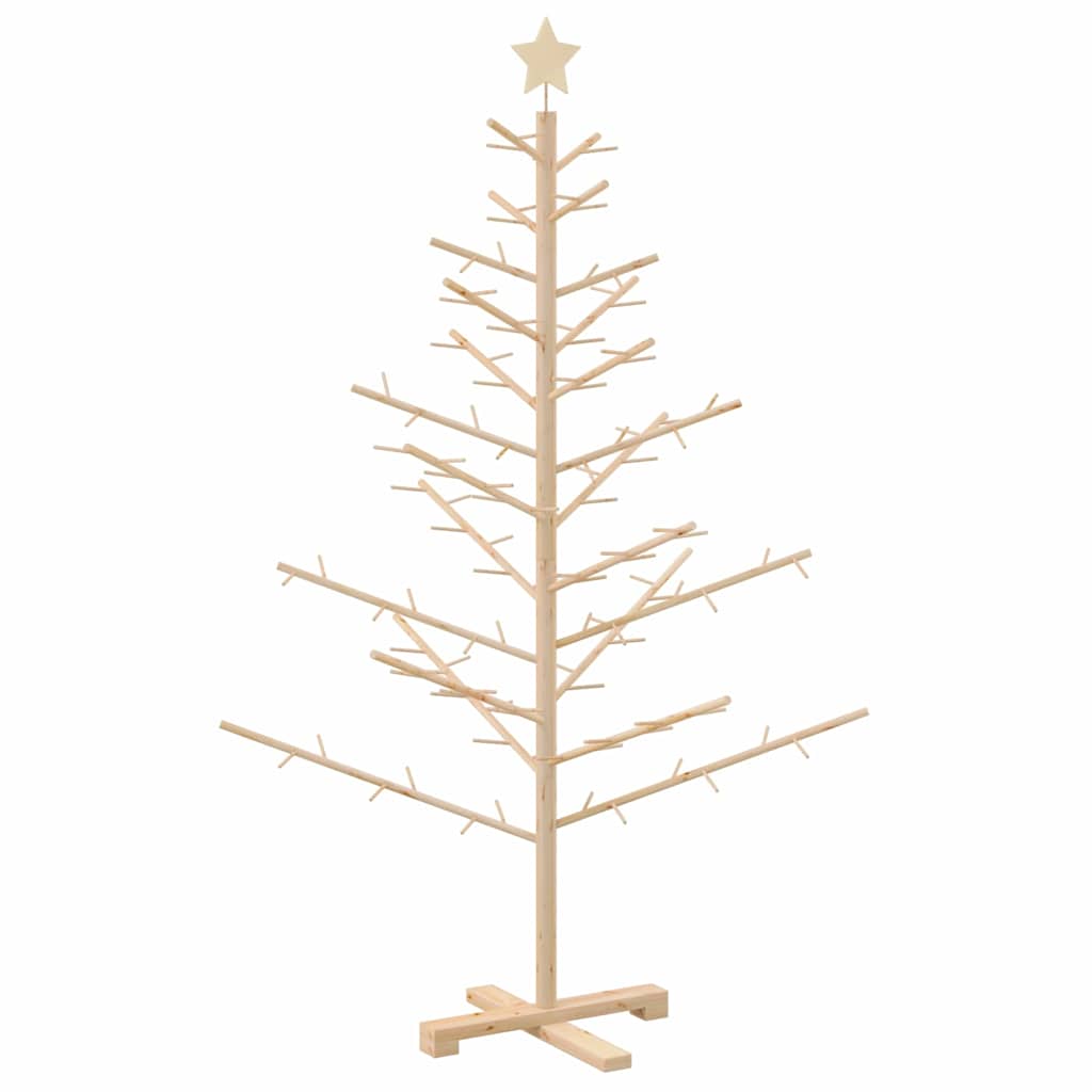 Wooden Christmas Tree with Stand Natural 150 cm Solid pine wood