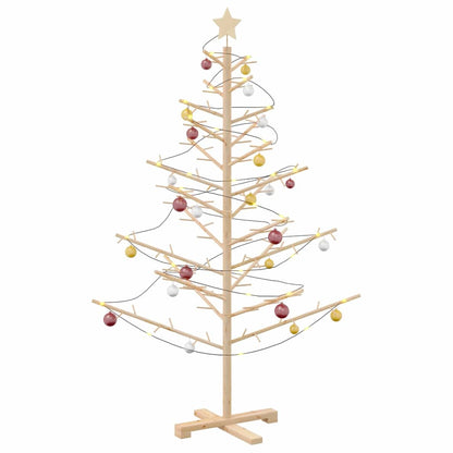 Wooden Christmas Tree with Stand Natural 150 cm Solid pine wood