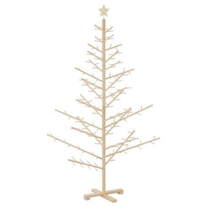 Wooden Christmas Tree with Stand Natural 180 cm Solid pine wood