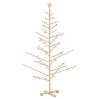 Wooden Christmas Tree with Stand Natural 180 cm Solid pine wood