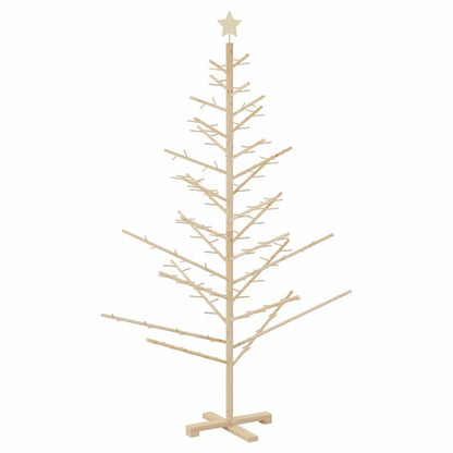 Wooden Christmas Tree with Stand Natural 180 cm Solid pine wood