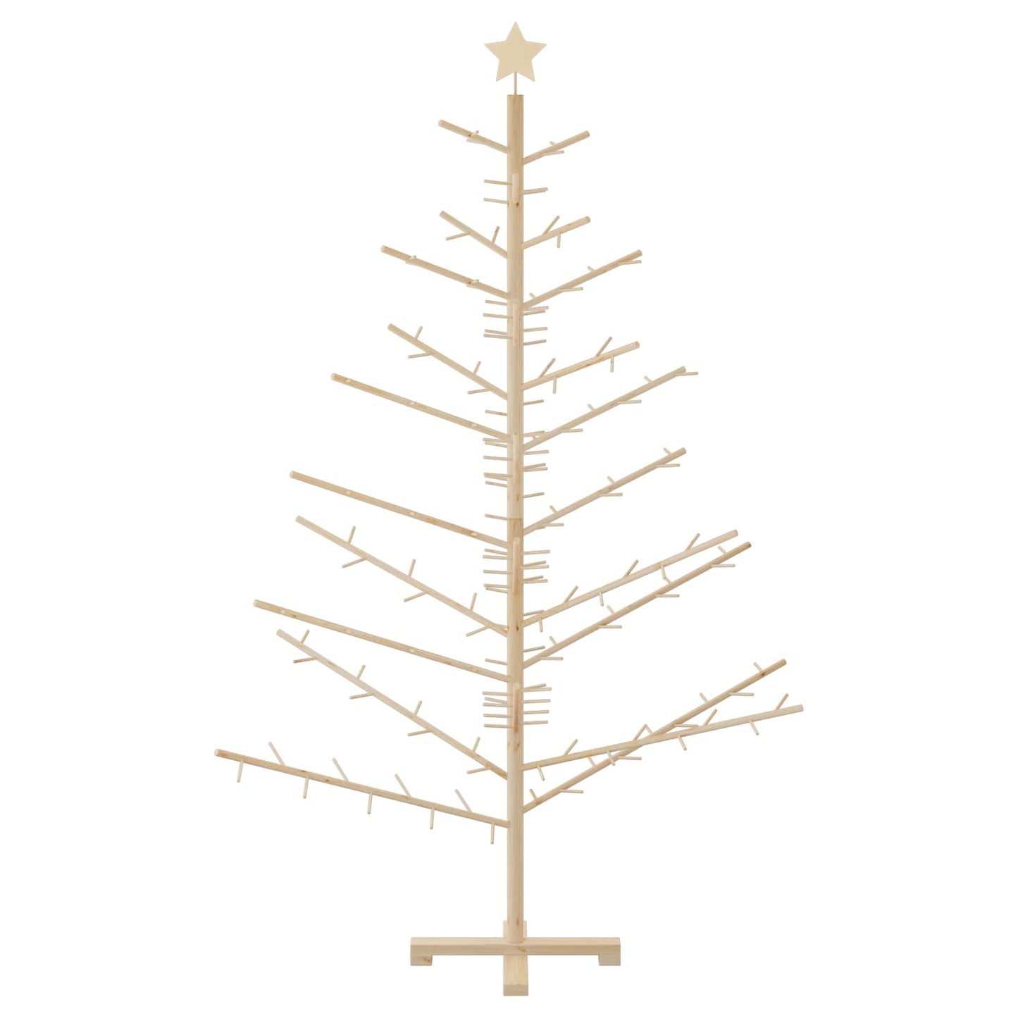 Wooden Christmas Tree with Stand Natural 180 cm Solid pine wood