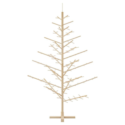 Wooden Christmas Tree with Stand Natural 180 cm Solid pine wood