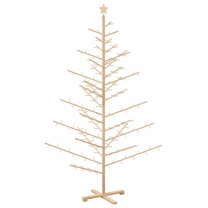 Wooden Christmas Tree with Stand Natural 210 cm Solid pine wood