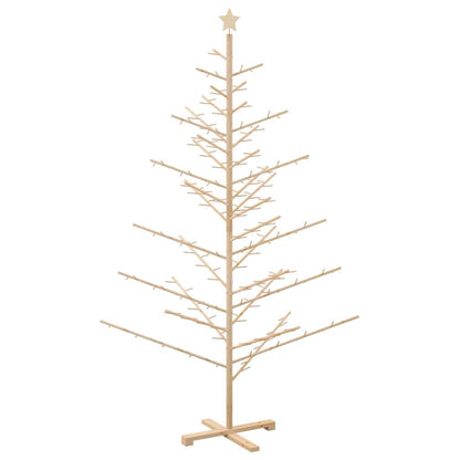 Wooden Christmas Tree with Stand Natural 210 cm Solid pine wood