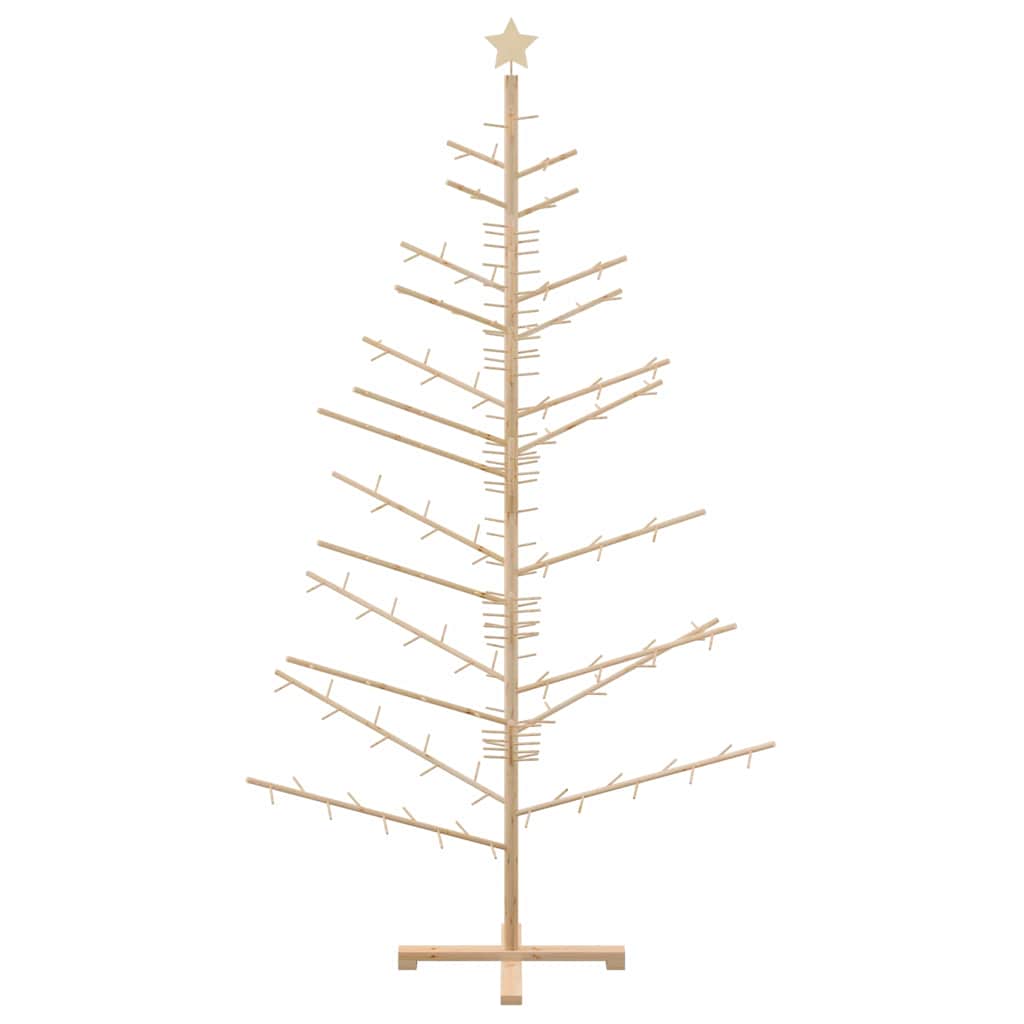 Wooden Christmas Tree with Stand Natural 210 cm Solid pine wood