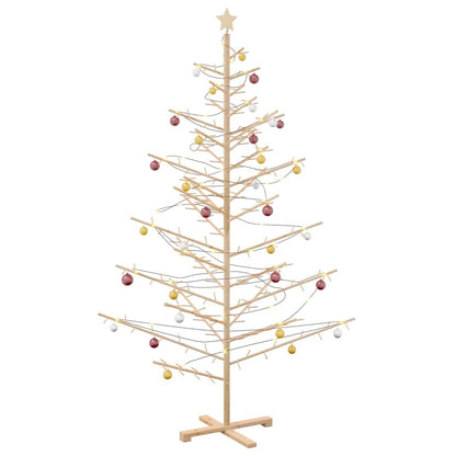 Wooden Christmas Tree with Stand Natural 210 cm Solid pine wood