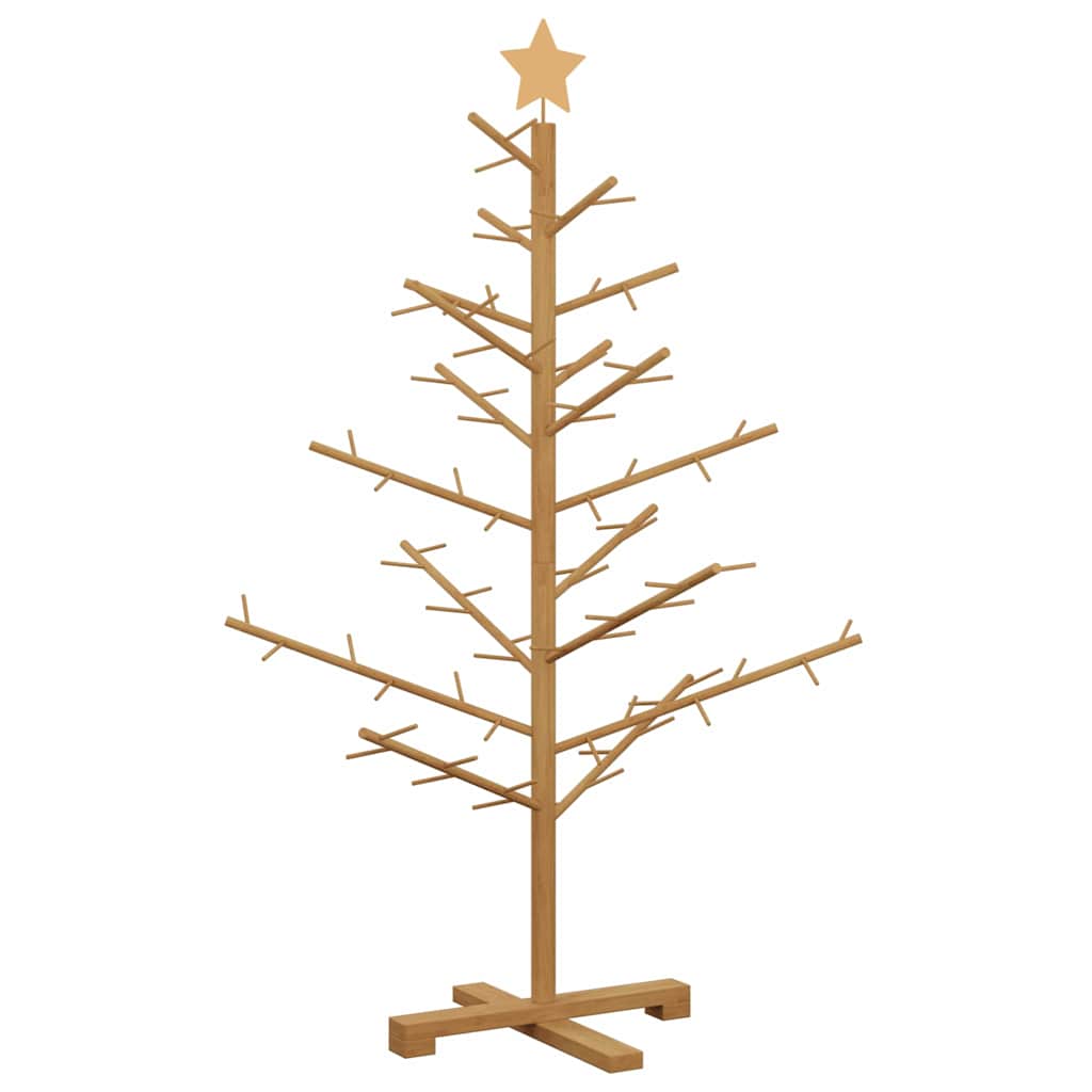 Wooden Christmas Tree with Stand Brown 125 cm Solid pine wood