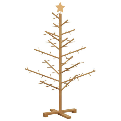 Wooden Christmas Tree with Stand Brown 125 cm Solid pine wood