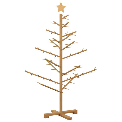 Wooden Christmas Tree with Stand Brown 125 cm Solid pine wood