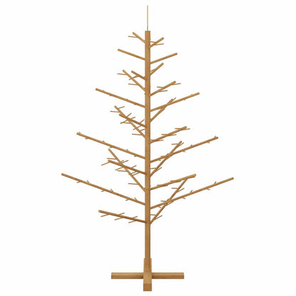 Wooden Christmas Tree with Stand Brown 150 cm Solid pine wood