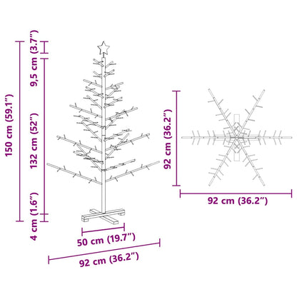 Wooden Christmas Tree with Stand Brown 150 cm Solid pine wood