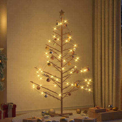 Wooden Christmas Tree with Stand Brown 180 cm Solid pine wood
