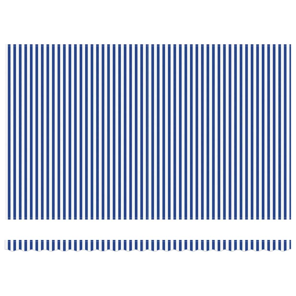 Retractable Awning Blue and white 4.5 x 3 m Fabric and metal